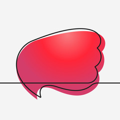 Speech bubble flow liquid shape continuous line drawing, Vector minimalistic linear illustration vivid gradient color