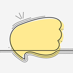 Speech bubble flow liquid shape continuous line drawing with dots decor, Vector minimalistic linear illustration