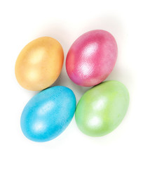 colorful eggs on white
