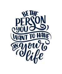 Be yourself lettering slogan. Funny quote for blog, poster and print design. Modern calligraphy text about selfcare. Vector