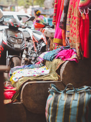 clothes for sale at the market in Goa