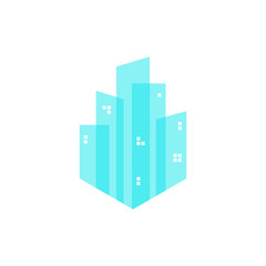 Fototapeta premium blue building logo
