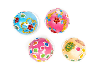 colorful eggs on white