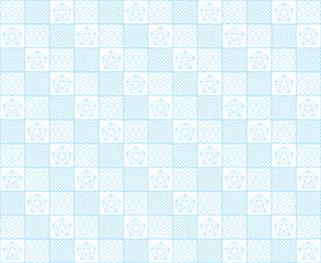 Baby Patchwork Pattern Blue Diamonds Dots Stripes