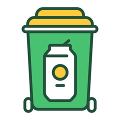 Metal recyclable color line icon. Waste recycling. Garbage sorting. Environmental protection. Outline pictogram for web page, mobile app, promo.