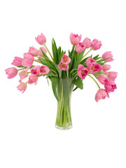 Naklejka na ściany i meble Pink tulips in a vase