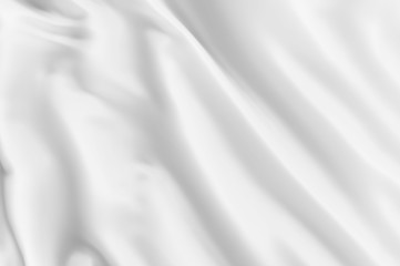 Fototapeta na wymiar 3d rendering. blurred softy white curve cloth pattern wall design background.