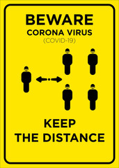 Vector Poster: Corona Virus (COVID-19), Physical Distancing Poster