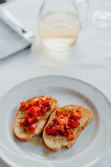 Toasted tomato bruschetta