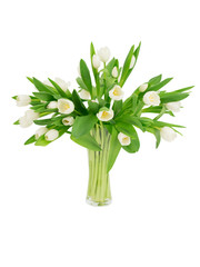 Fototapeta na wymiar White tulips in a vase
