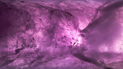 Macro photo of the face of an amethyst.
