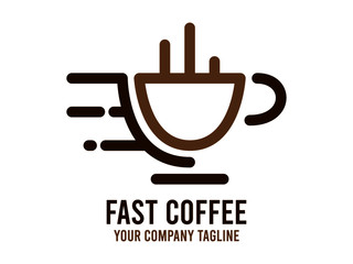 Fast coffee logo template