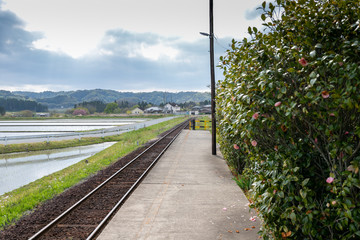 上総川間駅付近の小湊鐵道　千葉県市原市　日本