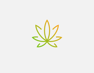 Abstract linear gradient logo icon leaf plant canabis pattern for your company