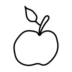 Cute and modern hand drawn garden element - apple - isolated vector
