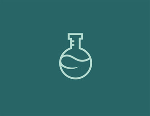 Abstract geometric logo icon flask with chemical solution for your company