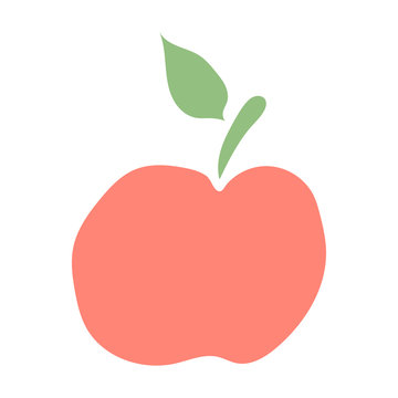 Cute and modern hand drawn garden element - apple - isolated vector
