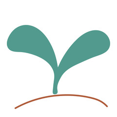 Cute and modern hand drawn garden element - sprout - isolated vector