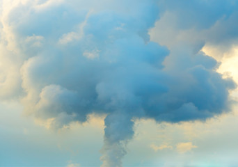 Fototapeta na wymiar Nuclear explosion in sky background