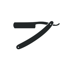 Straight razor icon. Straight razor for shaving graphic sign isolated on white background. Barber symbol. Vector illustration