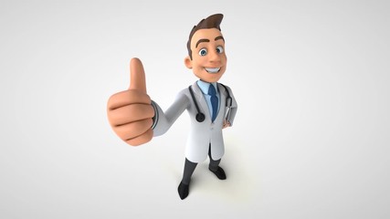 Fun 3D cartoon doctor character