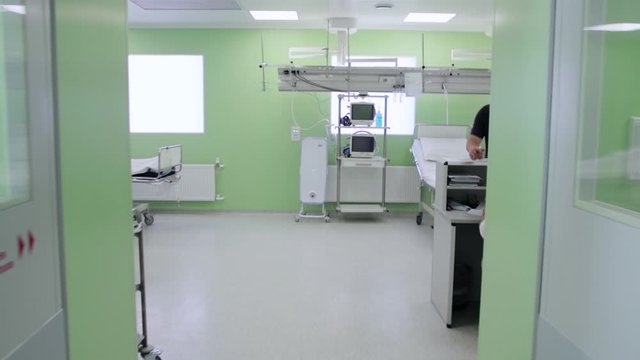 Hospital automatic doors open