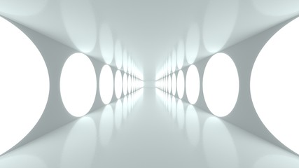 3d render white clean empty room abstract background