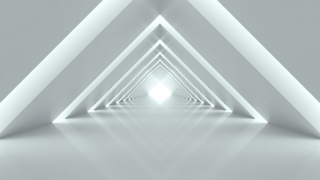 3d render white clean empty hall abstract background © Chenyang