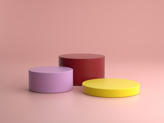 3d render ofbackground with a pedestal and a showcase, abstract minimal concept, blank space, simple clean design, minimalist mockup