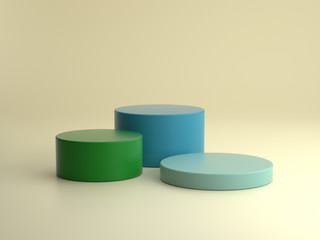 3d render ofbackground with a pedestal and a showcase, abstract minimal concept, blank space, simple clean design, minimalist mockup