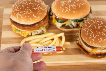 Home delivery burger - covid-19 patient