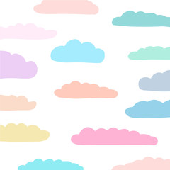 Cloud background in cartoon comic style pastel colors illustration symbol