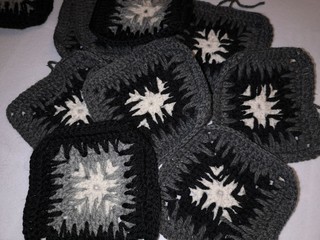 knitting, grey plaid, handmade, squares18