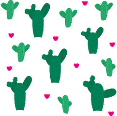 Cactus texture. Green cacti background. Tropical natural pattern. Plant in the pot.