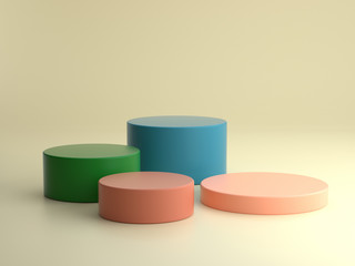 3d render ofbackground with a pedestal and a showcase, abstract minimal concept, blank space, simple clean design, minimalist mockup