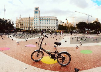Fototapeta premium Bici Plegable en Catalunya