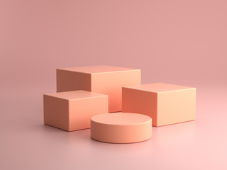 3d render ofbackground with a pedestal and a showcase, abstract minimal concept, blank space, simple clean design, minimalist mockup