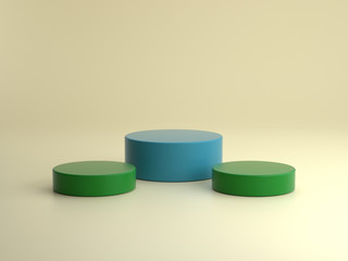 3d render ofbackground with a pedestal and a showcase, abstract minimal concept, blank space, simple clean design, minimalist mockup