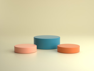 3d render ofbackground with a pedestal and a showcase, abstract minimal concept, blank space, simple clean design, minimalist mockup