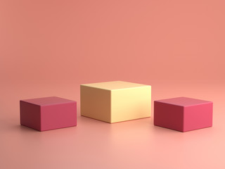 3d render ofbackground with a pedestal and a showcase, abstract minimal concept, blank space, simple clean design, minimalist mockup