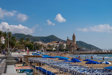 Landscape of Sitges in Barcelona, Spain