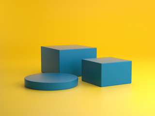 Obraz premium 3d render ofbackground with a pedestal and a showcase, abstract minimal concept, blank space, simple clean design, minimalist mockup