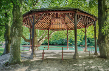 Bandstand and trees in a park