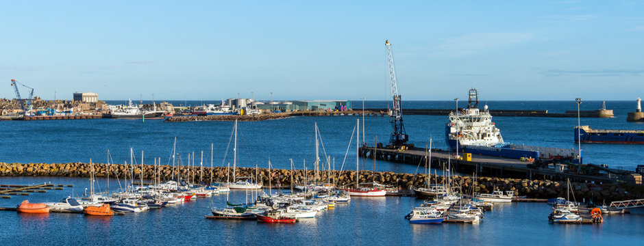 Peterhead Harbour and Marina Panorama
