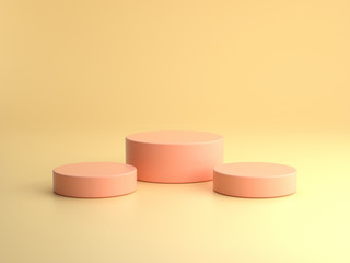 3d render ofbackground with a pedestal and a showcase, abstract minimal concept, blank space, simple clean design, minimalist mockup