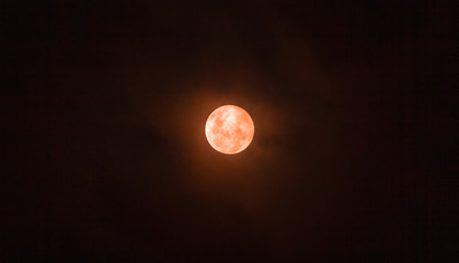 full red moon in the middle of the night