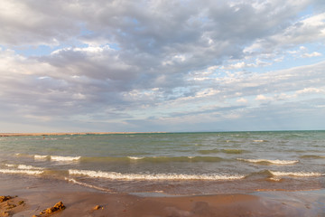 Kapchagay reservoir. Almaty region, Kazakhstan republic