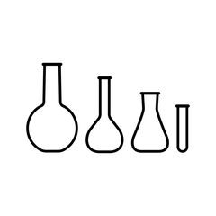 Laboratory equipment icon. Vector illustration test tube symbol on white background.