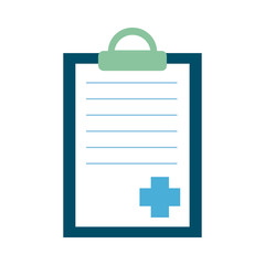 Fototapeta premium clipboard with medical order flat style