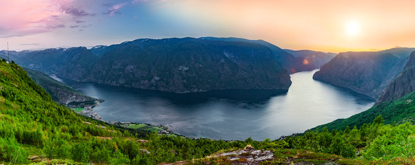 Ausblick auf den Aurlandsfjord vom Aurlandsfjellet
